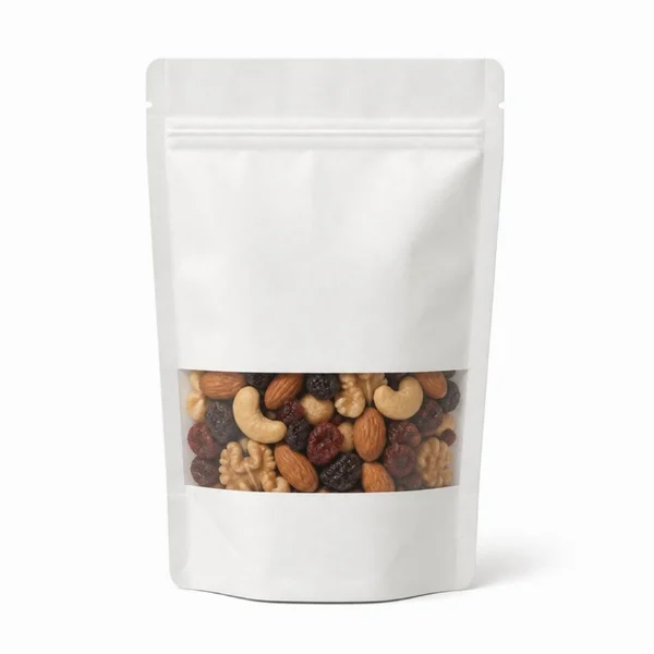Beyaz Kraft Pencereli Kilitli Doypack 8,5x14,5 cm