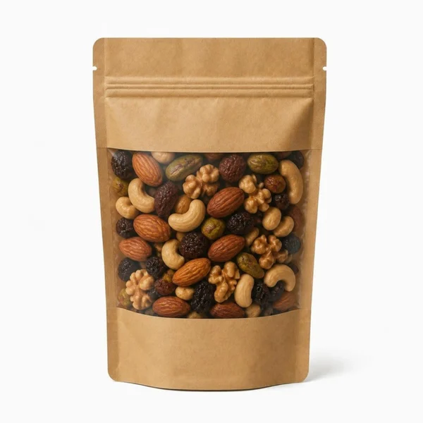 Geniş Pencereli Kraft Kilitli Doypack 11x18,5 cm
