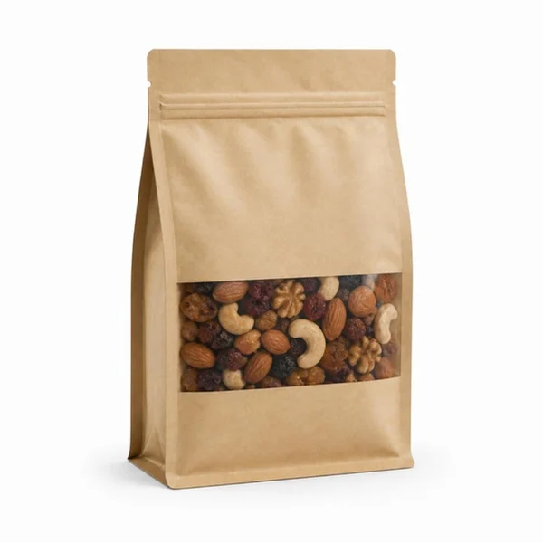 Kraft Pencereli Flat Bottom 10x25 cm