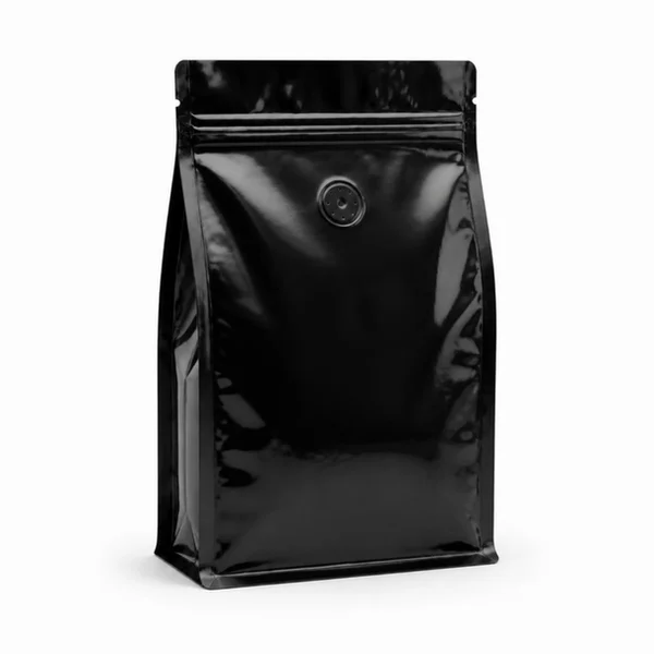 Parlak Siyah Kilitli Flat Bottom Valfli Torba 11,5x21,5 cm